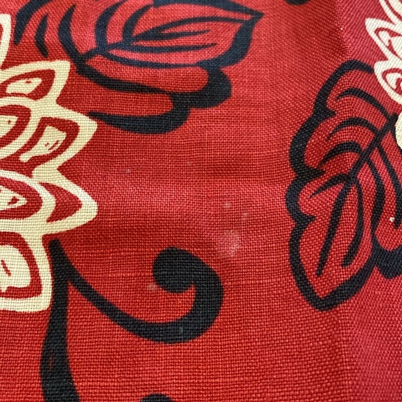 Harold’s Linen Maxi Skirt w Pockets Floral Red White Black Sz 6 - Picture 4 of 9